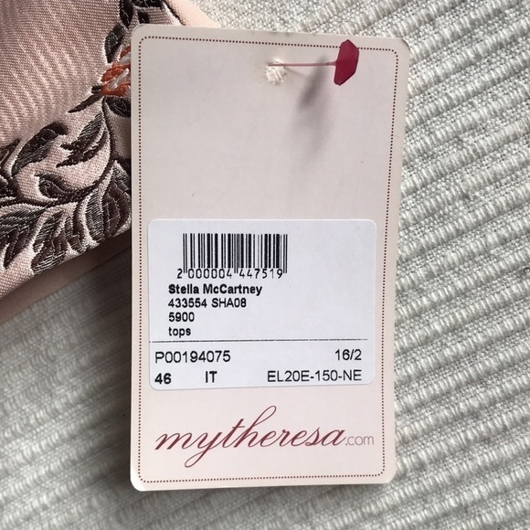 𝅺stella McCartney Blush Floral Crepe Peplum Top - Picture 9 of 12